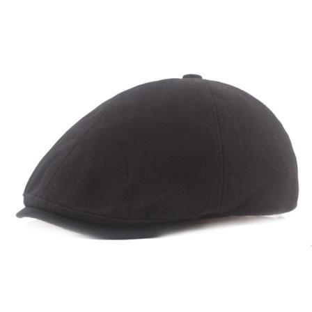 Beret Hat Peaked Cap Kunstnerisk Ungdom Beret Vår og Høst Hat Retro Newsboy Cap Middelaldrende og eldre menneskers hatter Black Adjustable