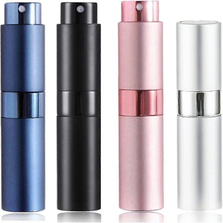 8 ml Rejse Parfume Forstøver Genopfyldeligt Sæt - 4x Mini Sprayflasker, Opgraderet Parfume Forstøver Pod med Genopfyldning til Rejse & Hjemmebrug