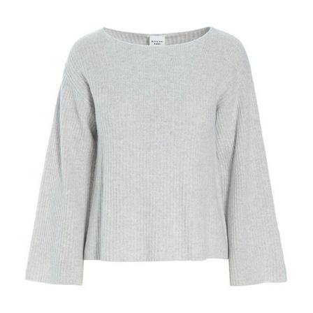 Bitte Kai Rand Bitte Kai Rand Cocoon Wool Blend Rib Bluse Bluser 227-1061-3948 Lunar Rock Melange Grå, Dame Striktrøjer