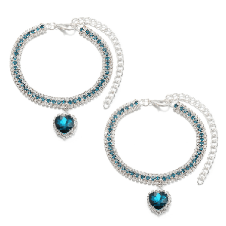 Rhinestone hundhalsband, 2 st katter tre rader strass