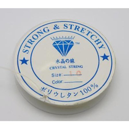 2 rullar transparent elastik tråd 0,8 mm. Ø 5 mt. rulle