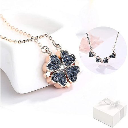 Hjärtformad Klöver Transformabel Halsband Vikbart Hänge Present