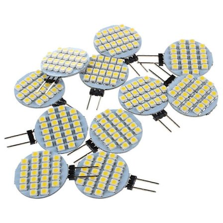 10x G4 SMD 24 LED Skåp Båt Husbil Bil Lampa 12V Varmvitt Ljus