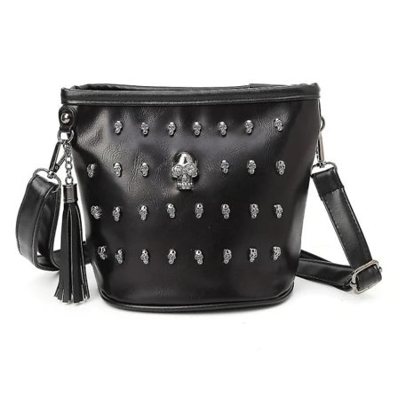 Muoti Naiset Pääkallo Punk Goth Tupsu Olkalaukku Crossbody Käsilaukku