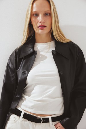 NA-KD Round Neck T-Shirt - T-shirts - Råhvid - M