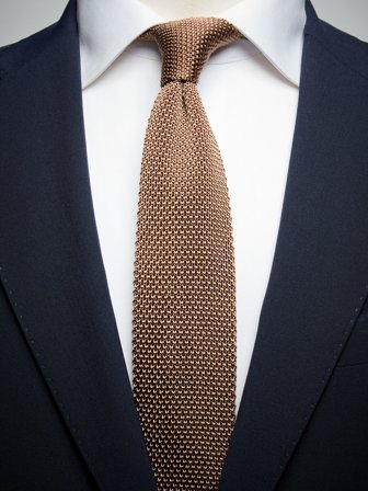 John Henric Men's Braune Strickkrawatte Size 6