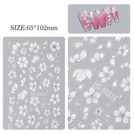 Fashion Sød Blomst Negle Sticker Kreativ Præget Tredimensionel Blomst Negle Sticker Udsøgt Dekoration Negle Stickers