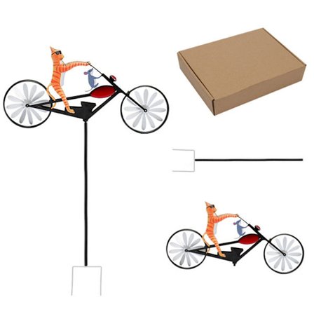 Vintage Frog Cykel Metall Vindspinnare Metall Stående Cykel Roterande Windmil