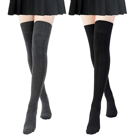 2 par Heilwiy knæstrømper til kvinder, overknee-strømper, lårhøje strømper, gave