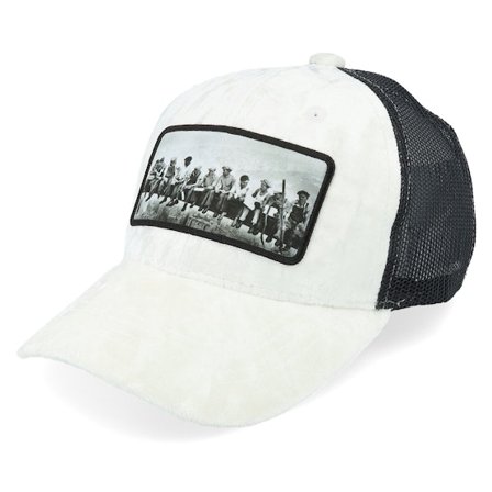 Calza Pennello - Hvid trucker Kasket - Kids Lunch Atop A Skyscraper Velvet White/Black @ Hatstore