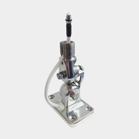 Glomex RA107SSFME RF Antenn 4-vägs-vippbeslag i rostfritt stål, silverfärgad antennhållare för båt och marin miljö