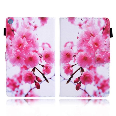 Samsung Galaxy Tab A 8.4 (2020) elegant mönster läder flip fodral - blomstrande plommonträd