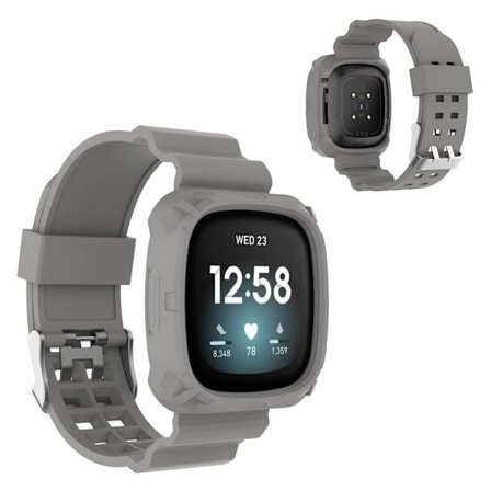 Fitbit Versa 3 shock-proof silikon klockarmband - grå