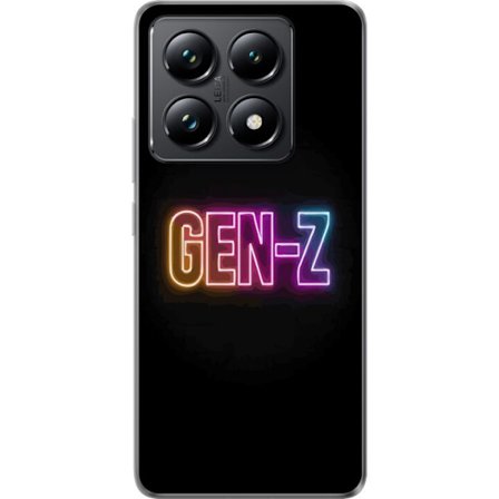 Kompatibelt Mobildeksel til Xiaomi Xiaomi 14T Neontext Gen Z i fargerikt lys mot mørk bakgrunn i moderne digital stil