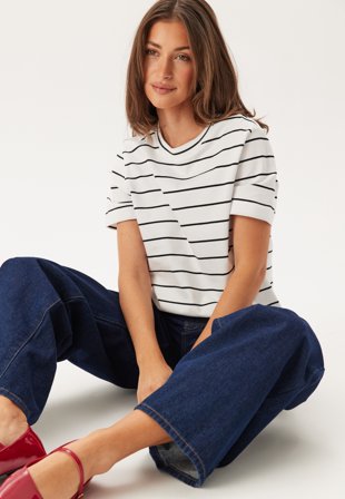 SELECTED Slfessentail Striped Boxy Tee Klær