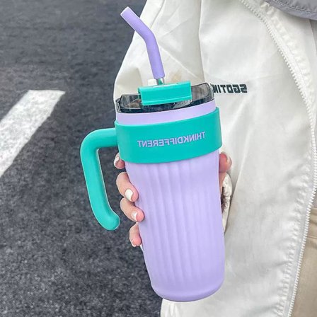 2025 ny kallisolerande mugg med handtag, stor kapacitet för kontoret, jättestor vattenmugg med sugrör för tjejer