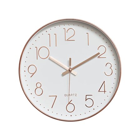 Moderne vægur Lydløs, ikke-tikkende kvarts batteridrevet rosaguld_paris