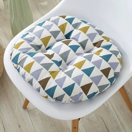 2x Runde Sædehynder med Polstring, Stolehynder til Indendørs Udendørs Have Terrasse Køkken & Kontorstole