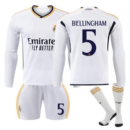 Real Madrid Hjemmebanetrøje til voksne og børn - Vinter 2023-2024 - Nr. 5 Bellingham 26