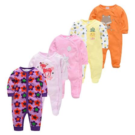 Våren Baby Pyjamas Jenter Gutter Jumpsuit 103 % Bomull Pustende Myk Jumpsuit Army Grønn 9-12M Army Green