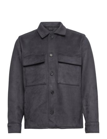 Anf Mens Outerwear Overshirts Blå Abercrombie & Fitch