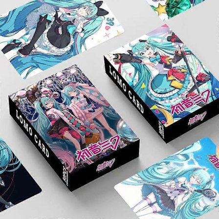 Boxad 30 st/set Anime Hatsune Miku Kawaii Figur HD Litet Kort Dubbelsidigt Lomo Kort Bokmärke Gratulationskort Modell Leksaker Gåvor[YJD]