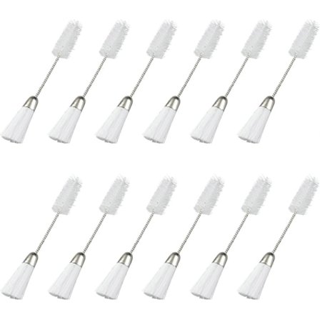 12 kpl Kaksipäinen ompelukoneen puhdistusharja pieniin tiloihin, nylonharjaspää, pölynpoistotyökalu kotiin, autoon, tietokoneeseen