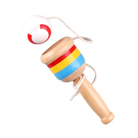 Mini trä fånga boll kopp fånga boll leksaker för traditionella spel tävlingsprogram förskola leveranser vit