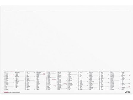 Burde Kalender Skrivunderlägg Elegant 2026 - Lyreco - Almanackor och kalendrar - Bordskalendrar och skrivunderlägg - Skrivunderlägg - Kalender