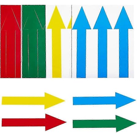 60 stk. 4 farger pil gulvdekaler klistremerker Avtakbar selvklebende retningspil skilt flerfarget