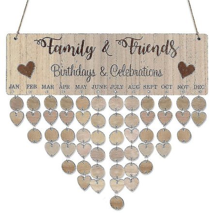 Perheen Syntymäpäivätaulu - DIY Riippuva Puinen Syntymäpäivämuistutuskalenteri