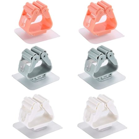 6 stk. veggmonterte moppeholdere, uten perforert veggmontering B