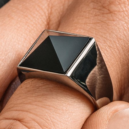 Anillo gris Makt Lanie para hombres - Anillos con piedras