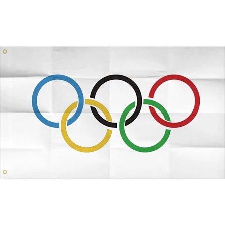 Olympialaisten renkaiden koristelippu 3x5 jalkaa ulko- ja sisätiloihin, kansainväliset urheiluteemaiset liput Banner-juhlatarvikkeet Ripustus Koti