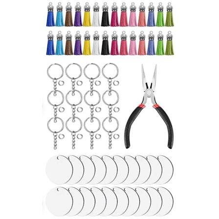 151 stk. sublimering nøkkelring emner - DIY nøkkelringer for håndverk - MDF belagt med polymer for varmeoverføring fargeutskrift