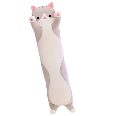 Pitkä Kissa Halaus Tyyny Sarjakuva Kissa Pehmolelut Makuuhuoneen Sisustus Lapsille Harmaa 50cm Harmaa Harmaa Harmaa 70cm