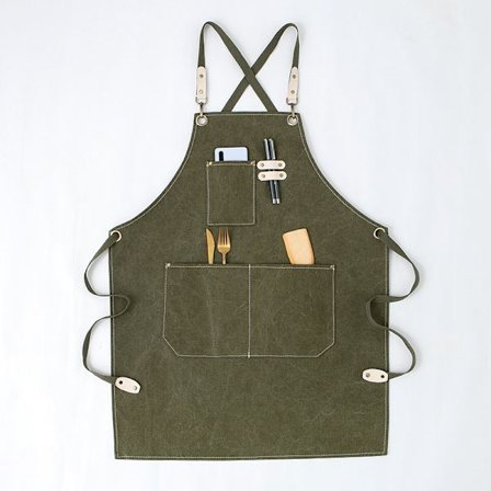Canvas-esiliina, barista, kukkakauppias, kampaaja, kampaaja, kukkakauppias, ravintola, baari, työvaatteet (tummanvihreä),