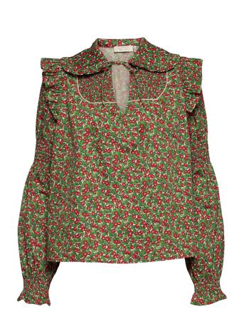 Tilla Blouse Green Notes Du Nord
