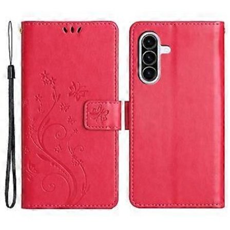 Til Samsung Galaxy A26 5G Etui PU Læder Telefon Wallet Cover med Rem (Style C)