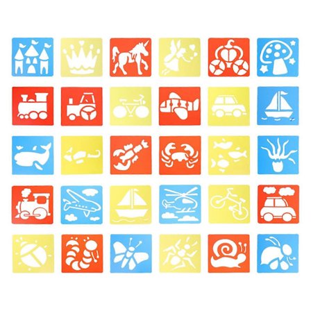 30 stk. Interessante børnestencils Multifunktionelle tegne stencils Sødt børnelegetøj