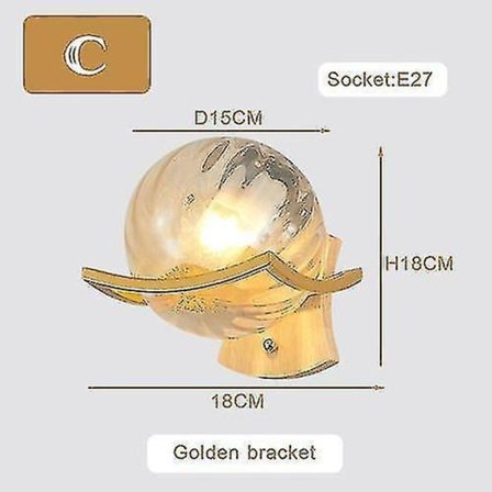 LED Wall Lamp, Suitable For Bedroom Bedside Aisle Dressing Table Lampshade (C Gold)