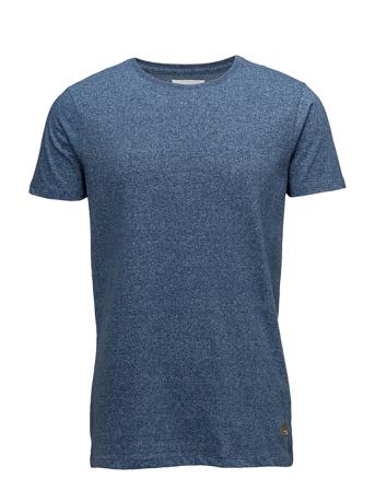 Mouliné O-Neck Tee S/S T-shirts Short-sleeved Blå Lindbergh