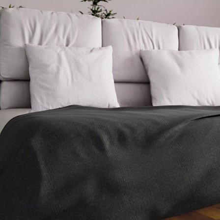 Sängöverkast - Adèle - Antracit - 180x220 cm - 70% bomull - Maskintvättbar
