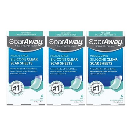 ScarAway Avancerede Klare Silikone Ar-ark, Hvid, 6 stk.