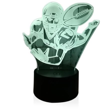 3D LED Nattlampa - TECH DISCOUNT - Amerikansk Fotboll - 7 Färger - USB Laddning - 3W