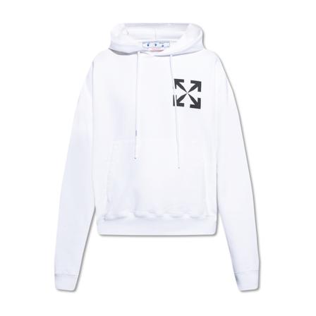 Off White Hoodie with logo Hvid, Herre