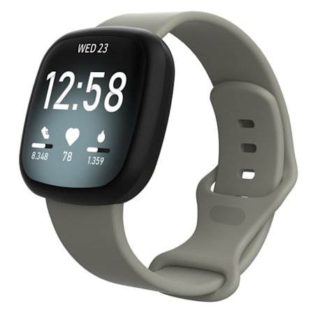 Silikonarmbånd Fitbit Versa 4/Sense 2 Grå (S)