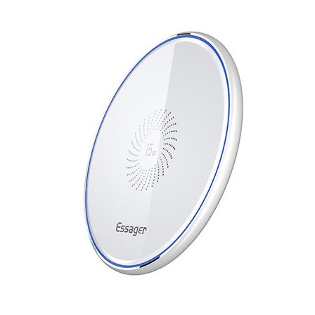 15W Qi trådlös laddare trådlös laddningsplatta snabbladdning trådlös för Iphone 11 Sumsung snabb trådlös laddare indikatorlampa Whi