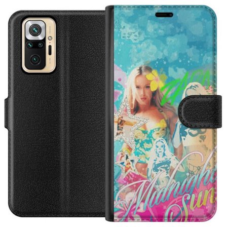 Yhteensopiva Lompakkokotelo Xiaomi Redmi Note 10 Pro Seikkailumaailma Steve, Creeper ja eläimillä värikkäässä palikkagrafiikassa