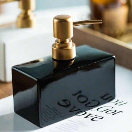 1 Keramisk Sæbedispenser - Moderne minimalistisk ensfarvet design med en pumpe, egnet til shampoo, body wash og boligindretning.